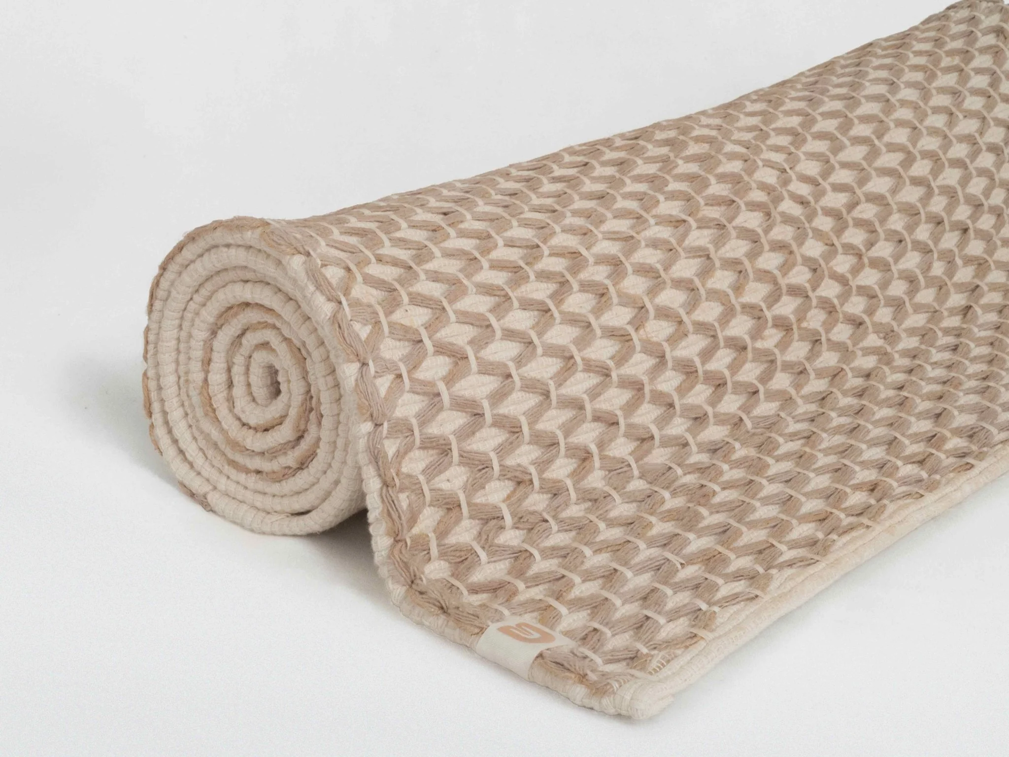 Diamond Yoga Mat - Clay & Cream 7mm - Image 3