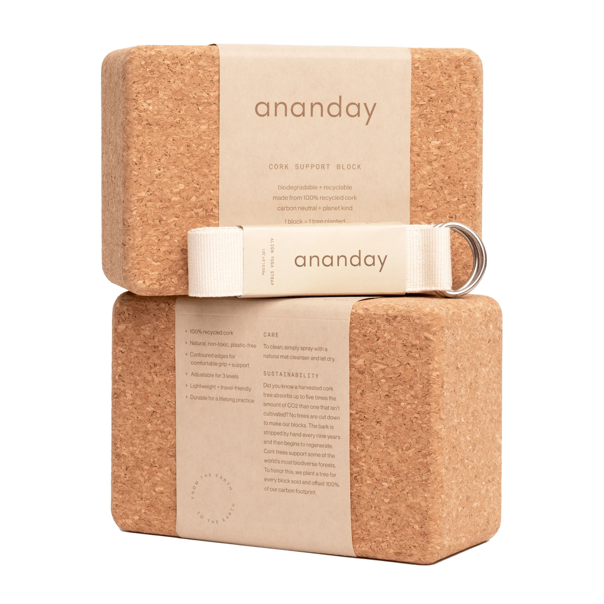 Yoga Block + Strap Set